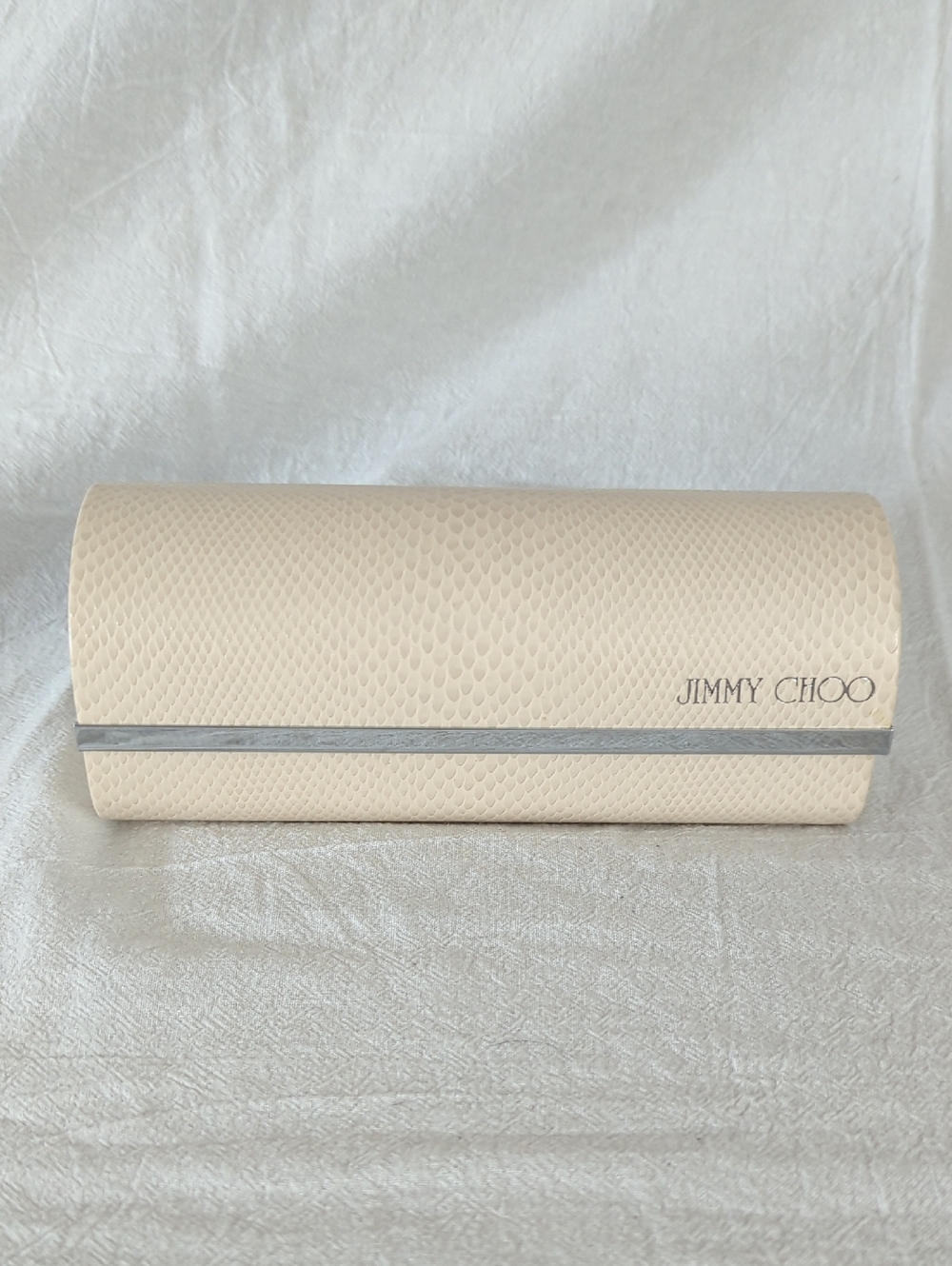 Authentic Jimmy Choo Cream Snakeskin Sunglasses Eyeglasses Semi-Hard Case